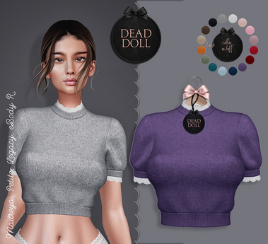 Second Life Marketplace - DEAD DOLL - Quinn Sweater - Purple